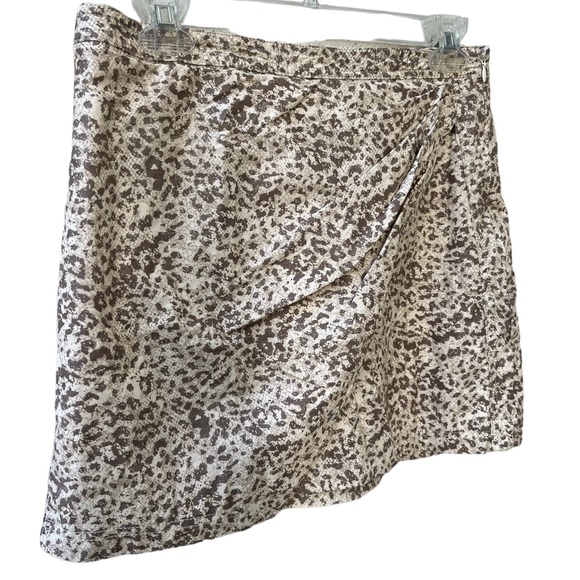 Free People Fake Out Skirt Faux Leather Faux Wrap Light Leopard Mini Women’s 8 - Picture 3 of 8